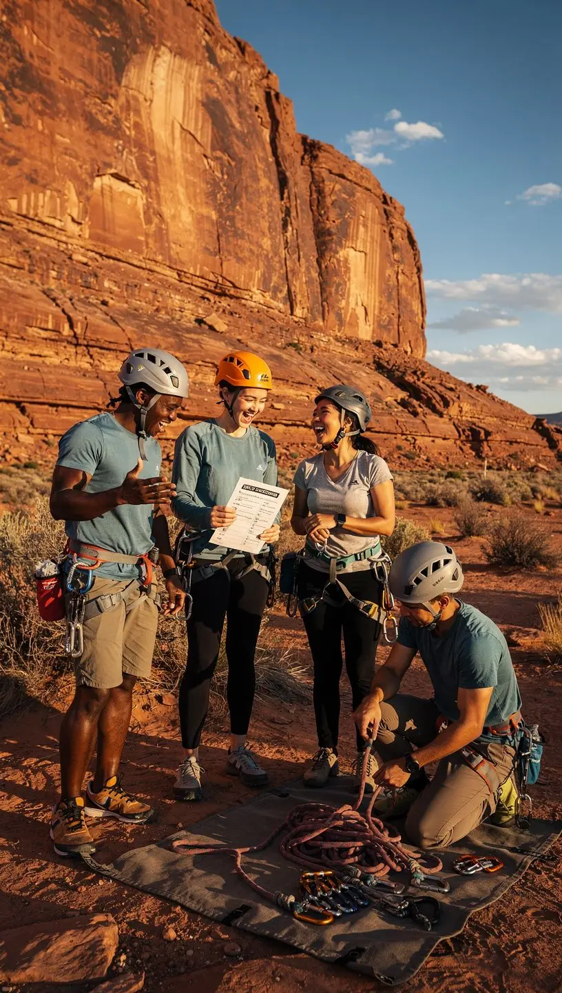 Grupa turystów uczestnicząca w sportach ekstremalnych nad jeziorem