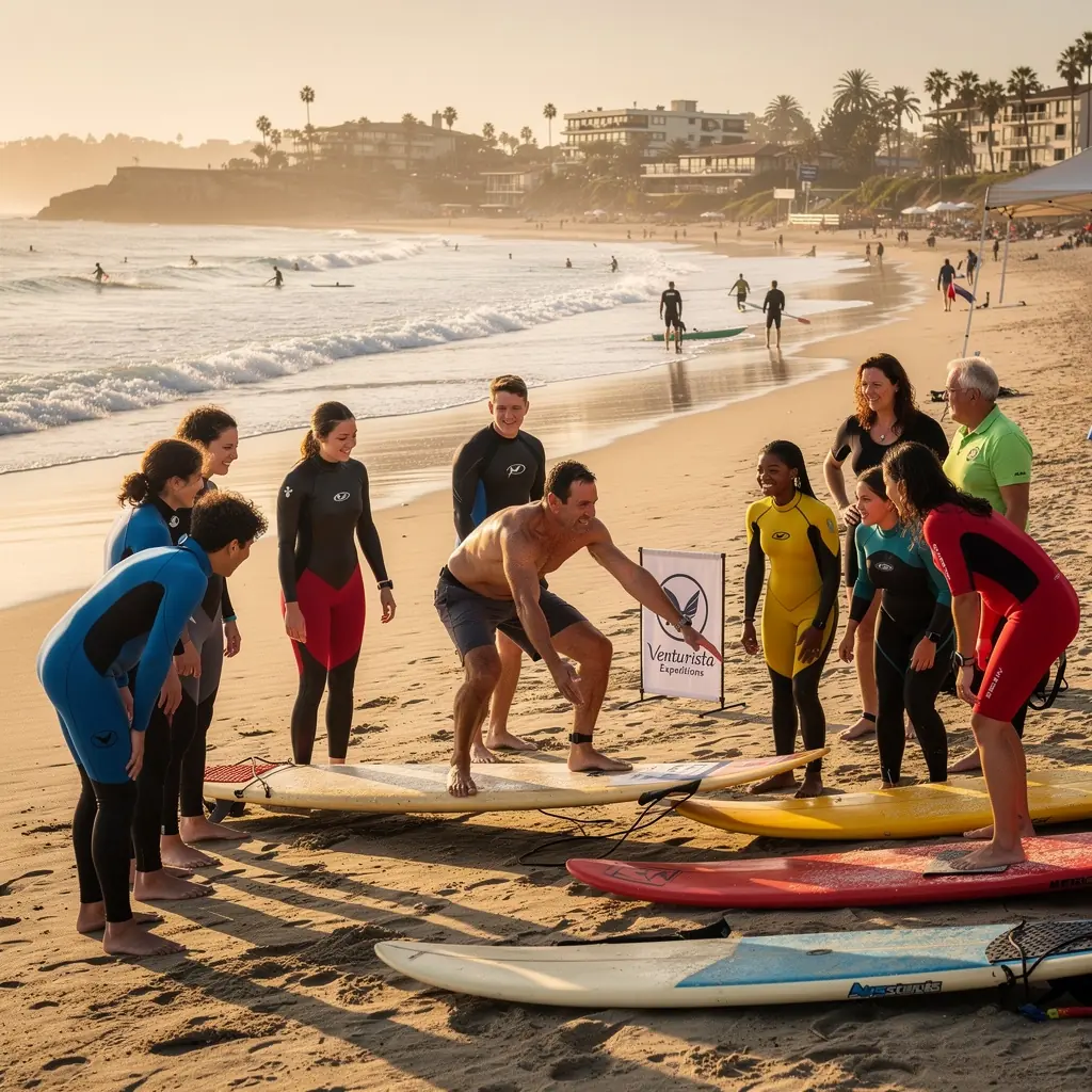 Widok na zachód słońca nad oceanem, idealny na zakończenie dnia pełnego przygód.